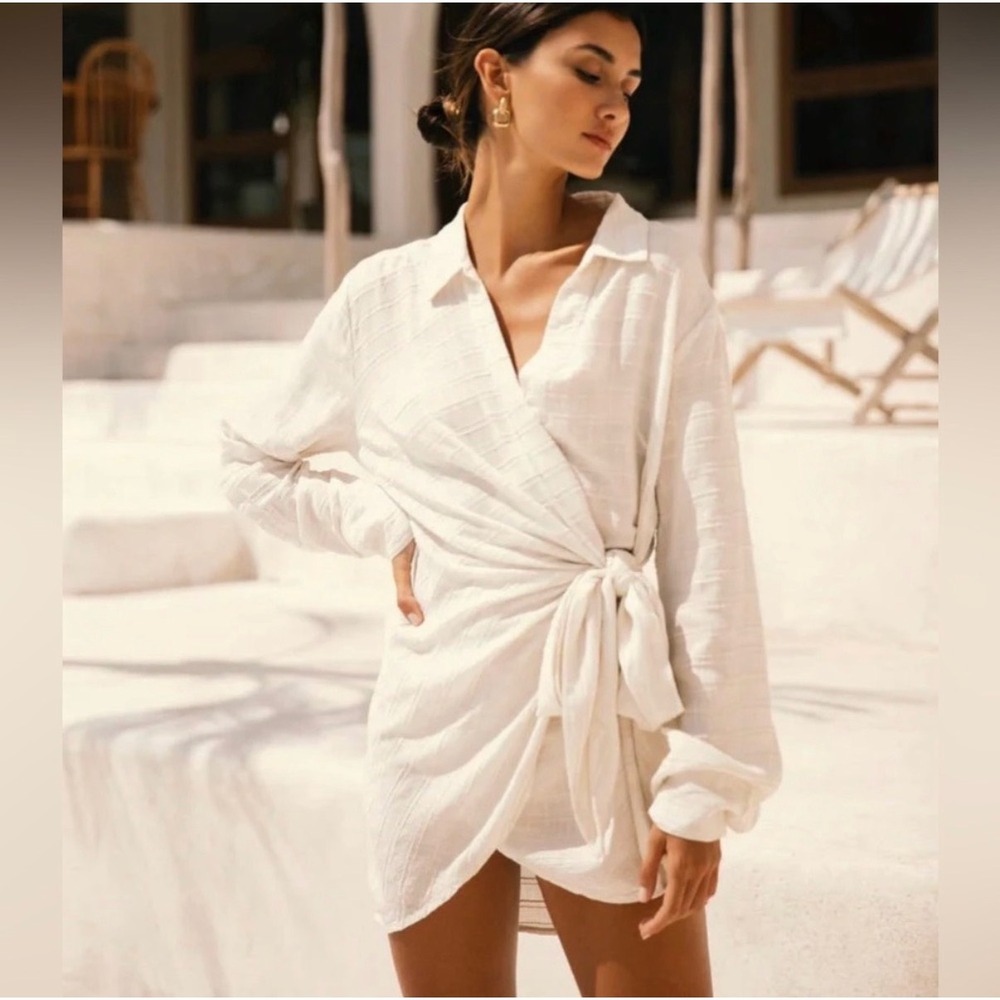 L*space Daydream Tunic White Mini Dress Swim Coverup